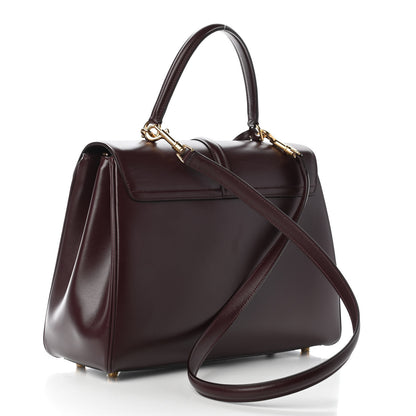 Celine Satinated Calfskin Medium 16 Top Handle Bag Burgundy 3 of 8