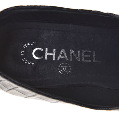 Chanel Calfskin Crocodile Embossed CC Chain Mocassin Loafers 40 Navy 7 of 11