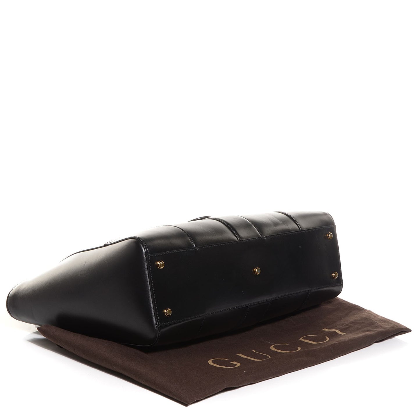 Calfskin Medium Lady Buckle Top Handle Bag Black