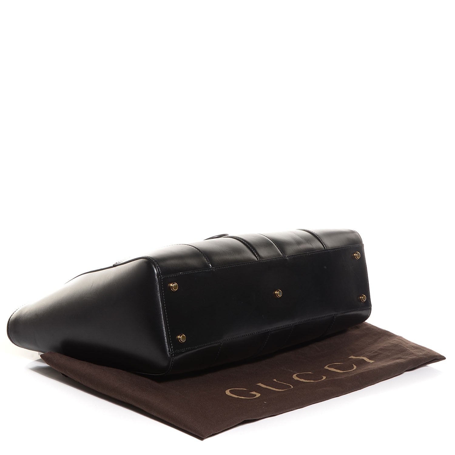 Gucci Calfskin Medium Lady Buckle Top Handle Bag Black 4 of 7