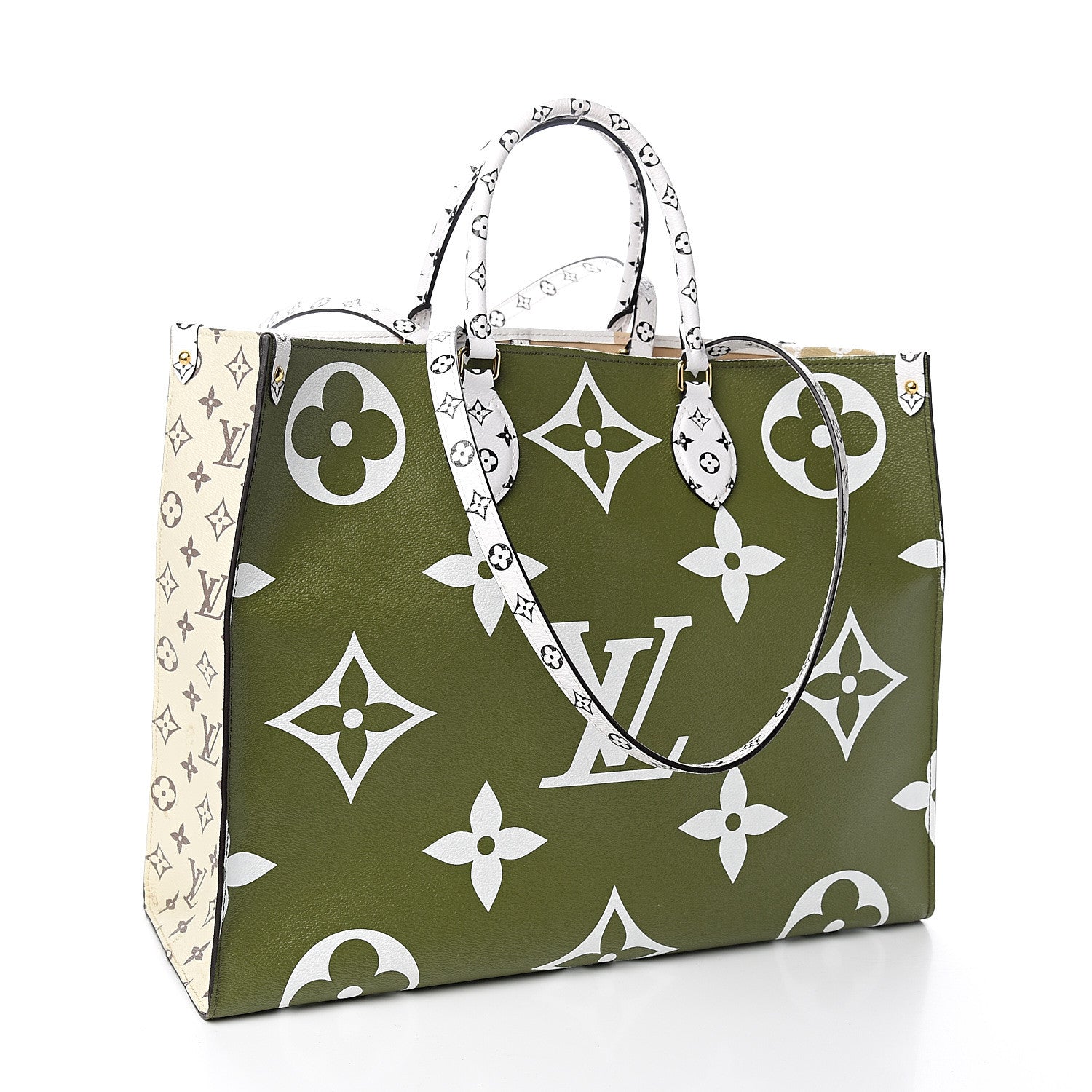 Louis Vuitton Monogram Giant Onthego GM Kaki Beige 2 of 12