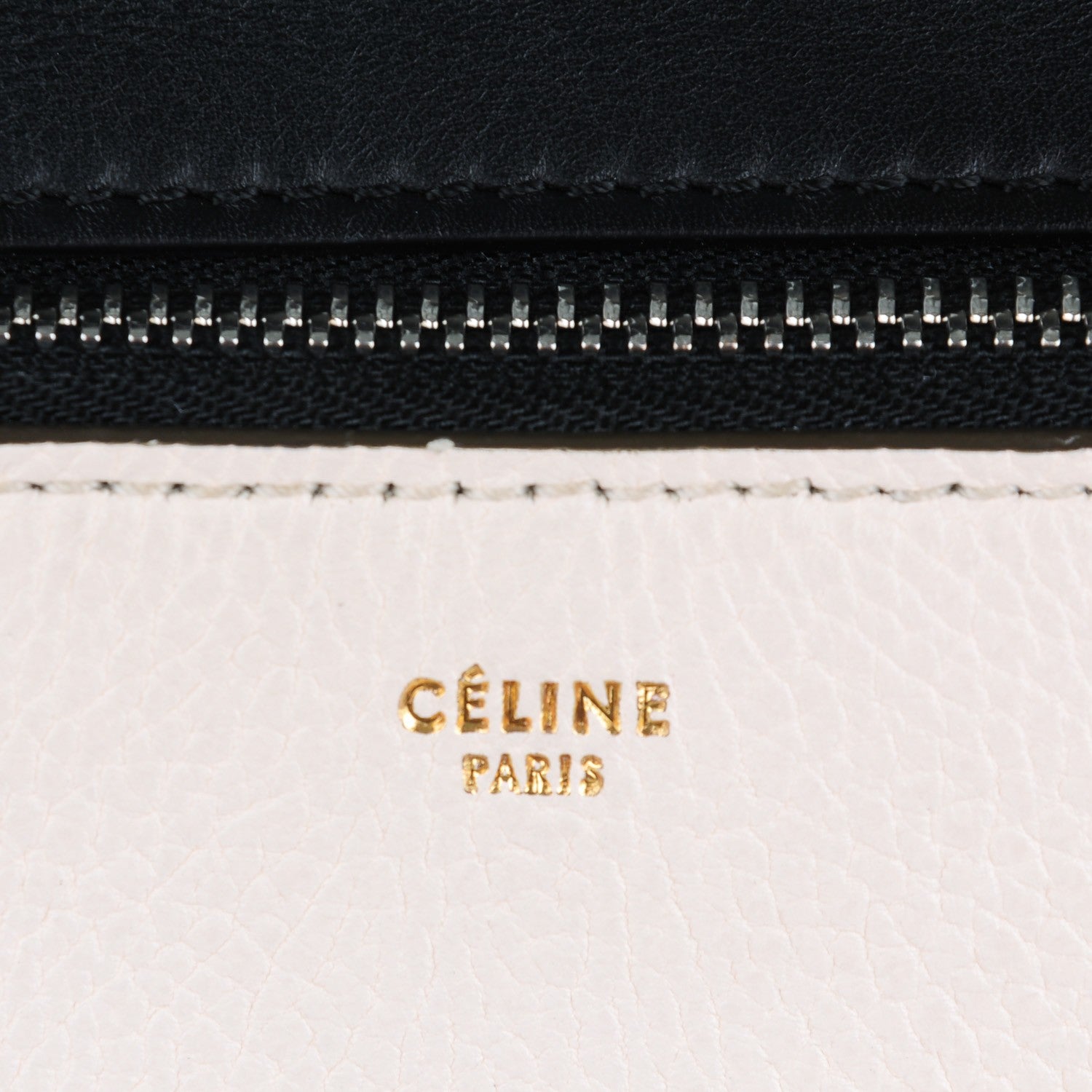 Celine Supple Calfskin Medium Bi-Color Edge Shoulder Bag Cream 6 of 9