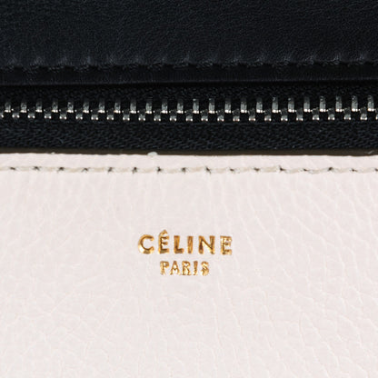 Celine Supple Calfskin Medium Bi-Color Edge Shoulder Bag Cream 6 of 9