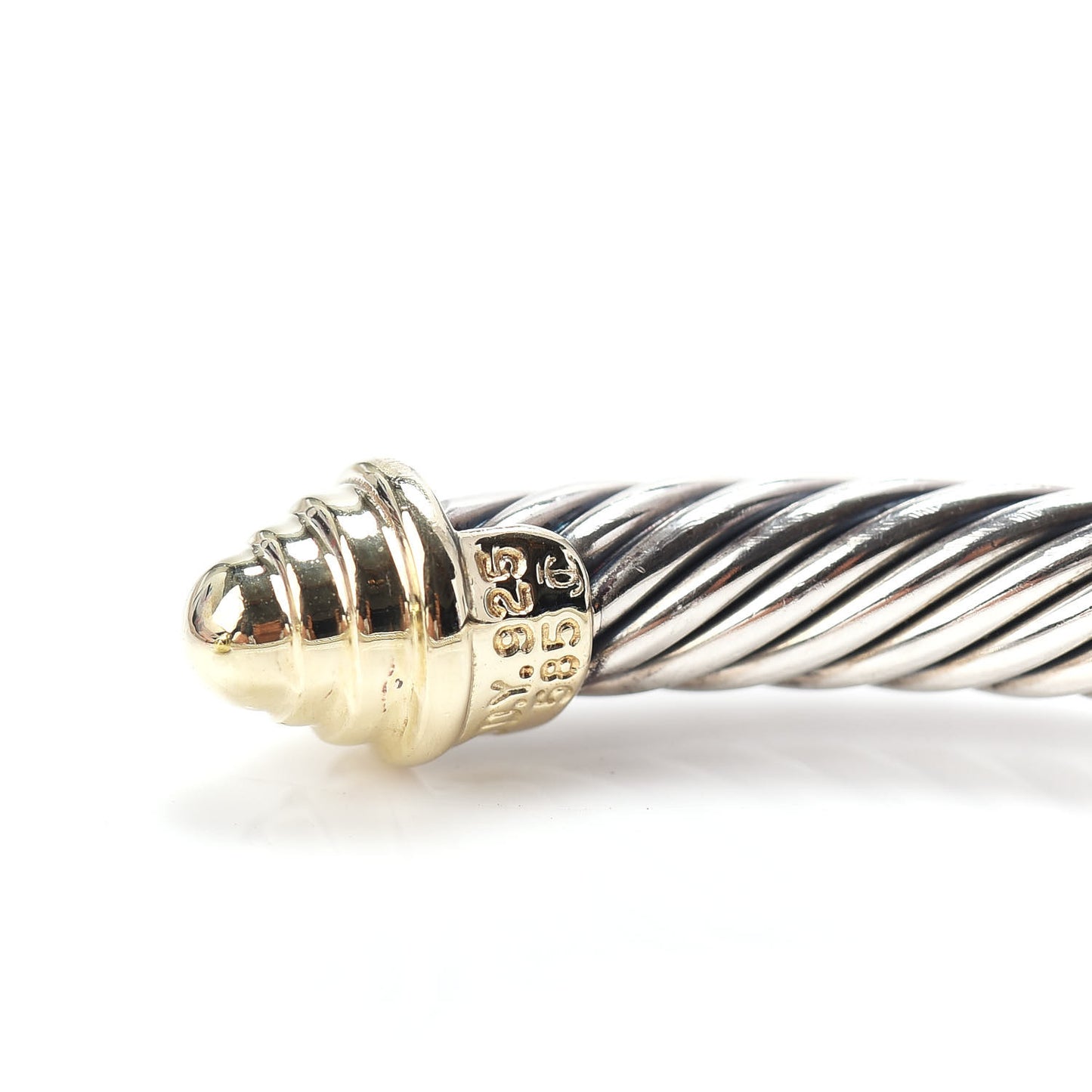 Sterling Silver 14K Yellow Gold 5mm Cable Classics Bracelet