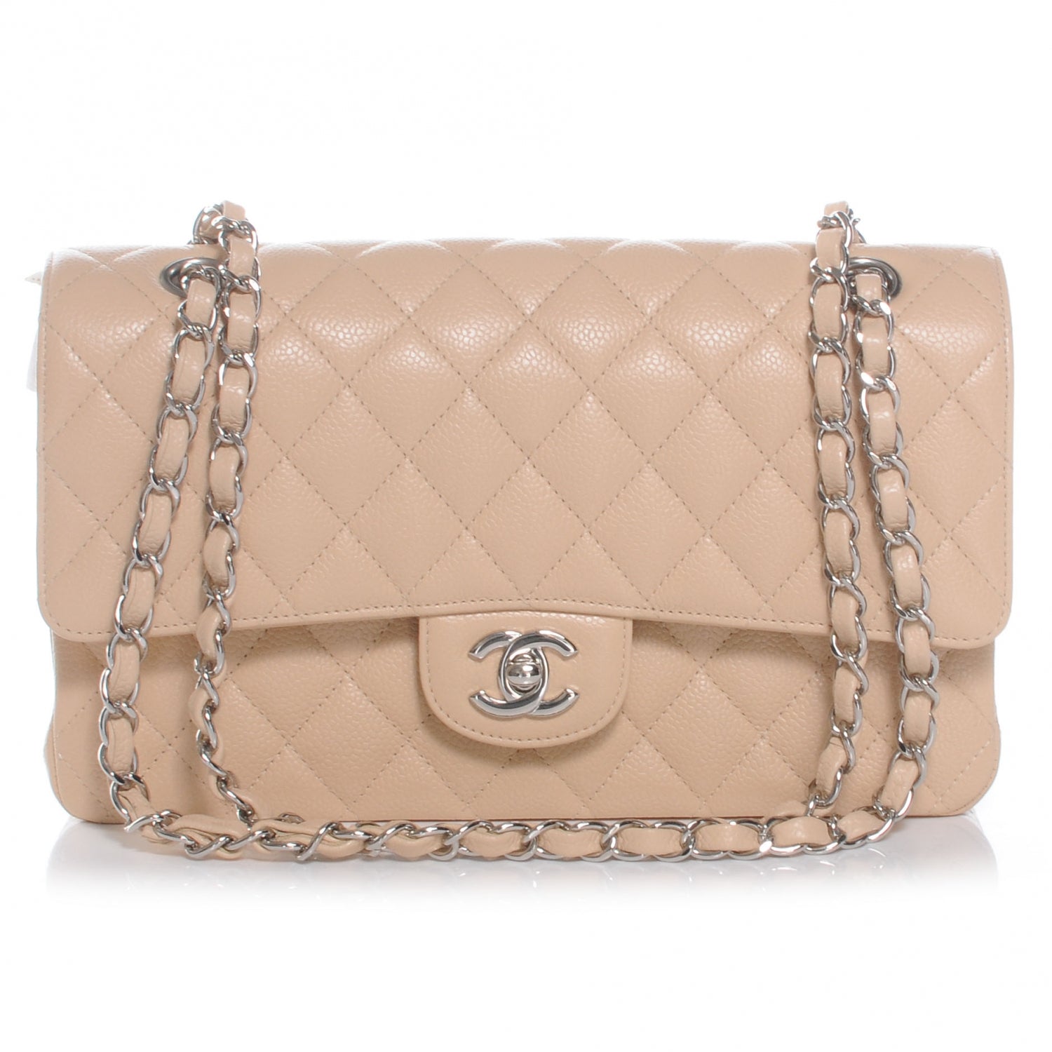 Chanel Caviar Quilted Medium Double Flap Beige Clair 1 of 8