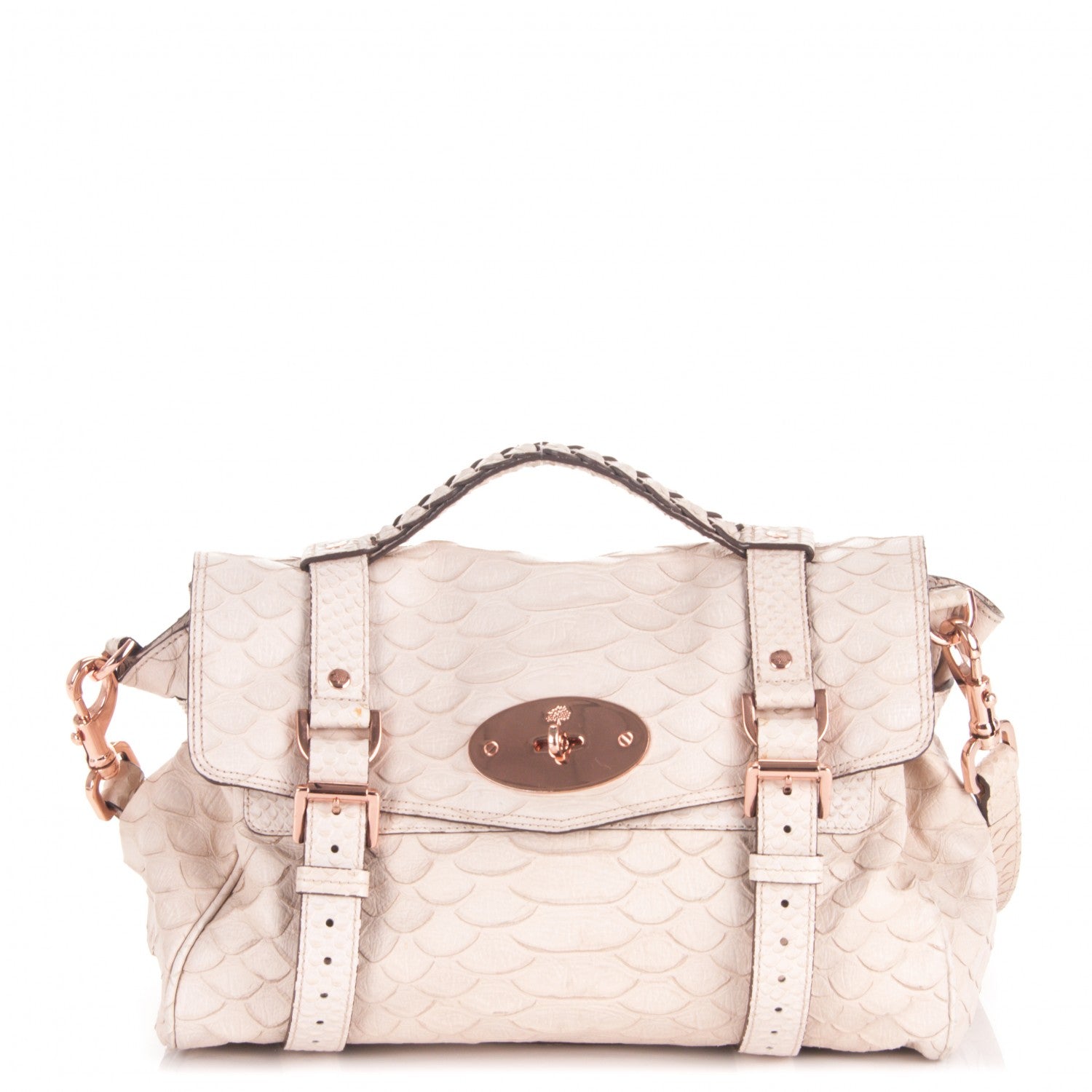 Mulberry Silky Snake Print Alexa Pebbled Beige 1 of 8