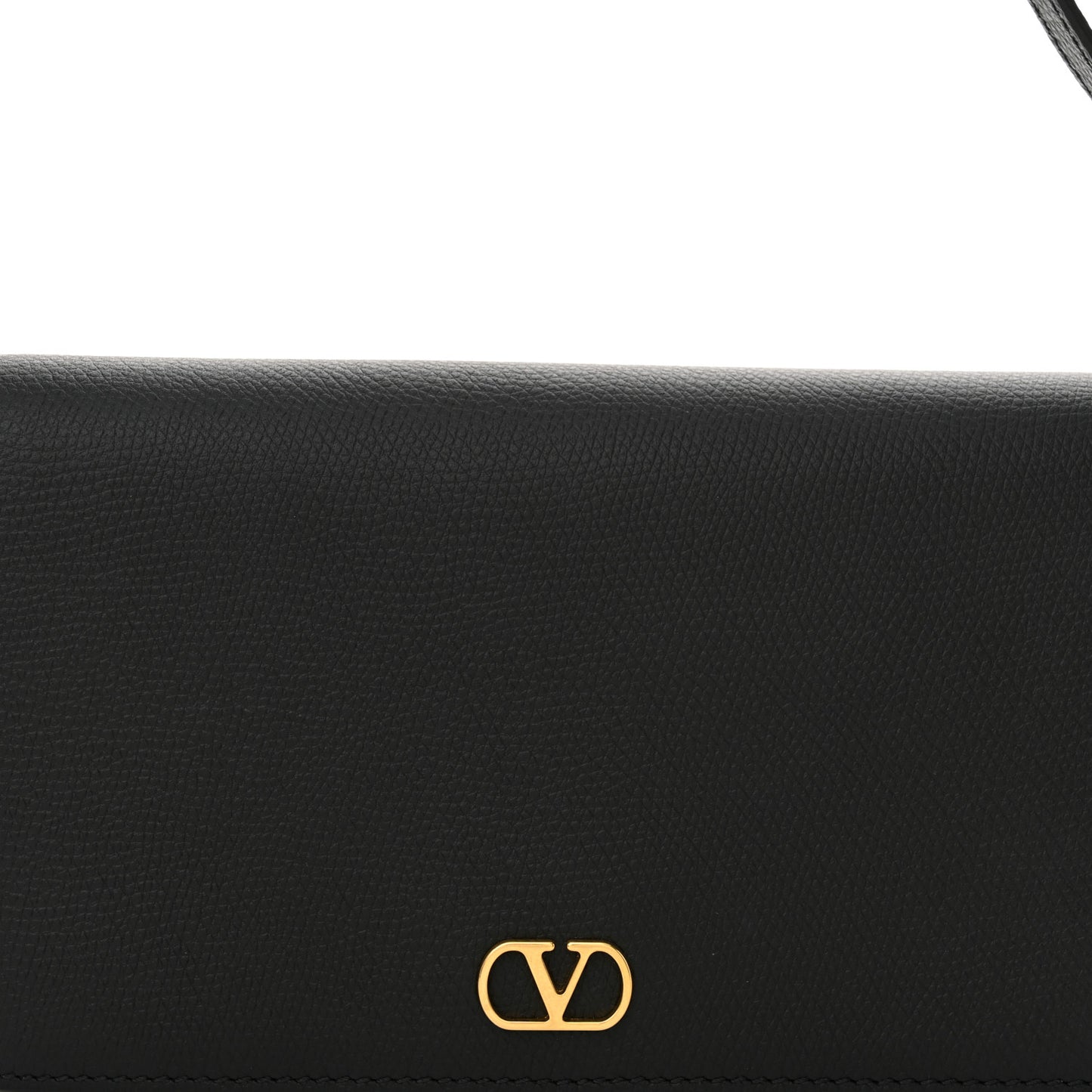 Grainy Calfskin Mini Vlogo Shoulder Bag Black