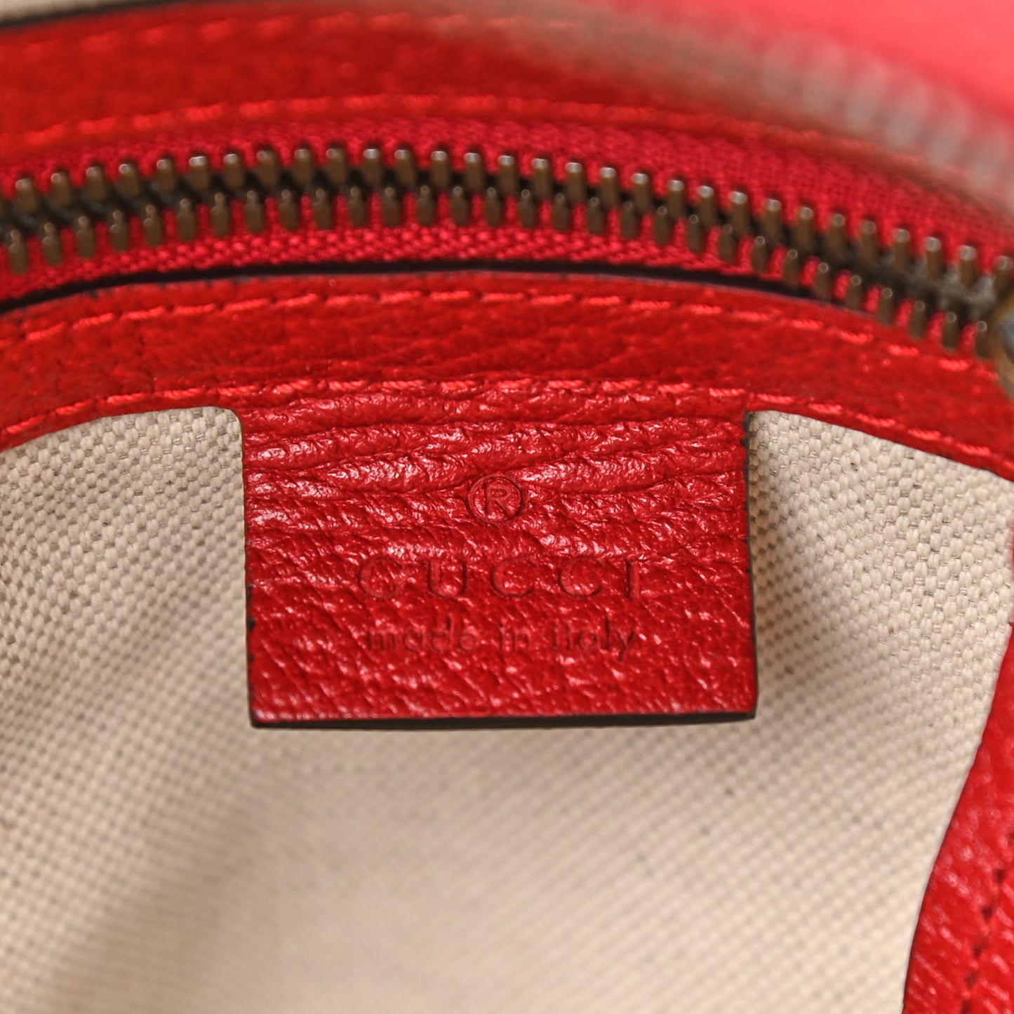 GG Supreme Monogram Web Bosco Patch Dome Backpack Beige Malva Hibiscus Red