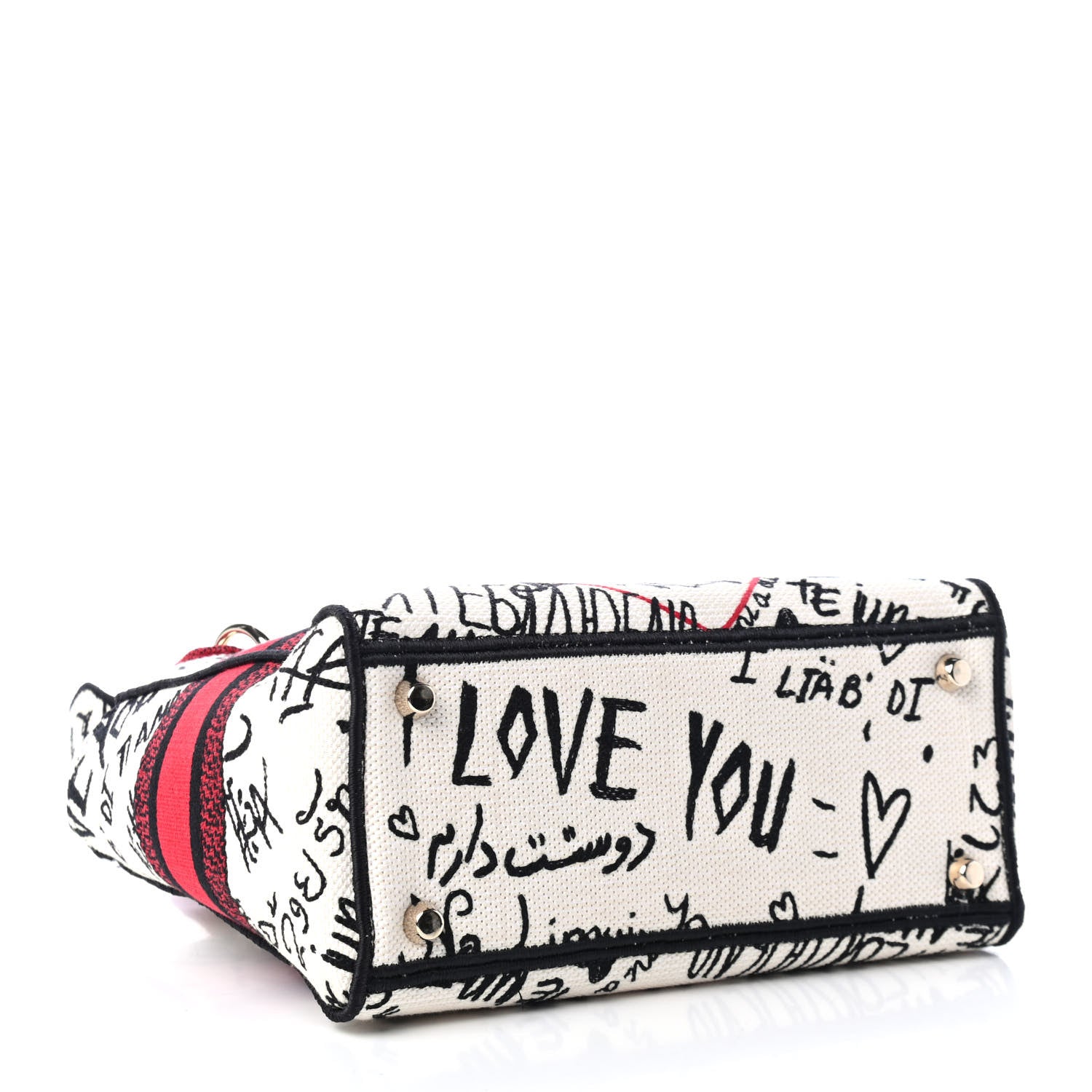 Christian Dior Canvas Medium DiorAmour Graffiti Lady D-Lite Latte 3 of 4