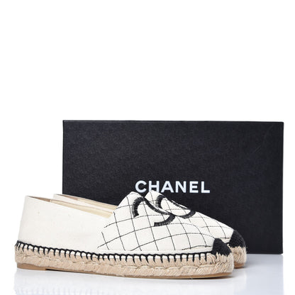 Chanel Fabric Biarritz CC Espadrilles 39 Beige Black 12 of 12