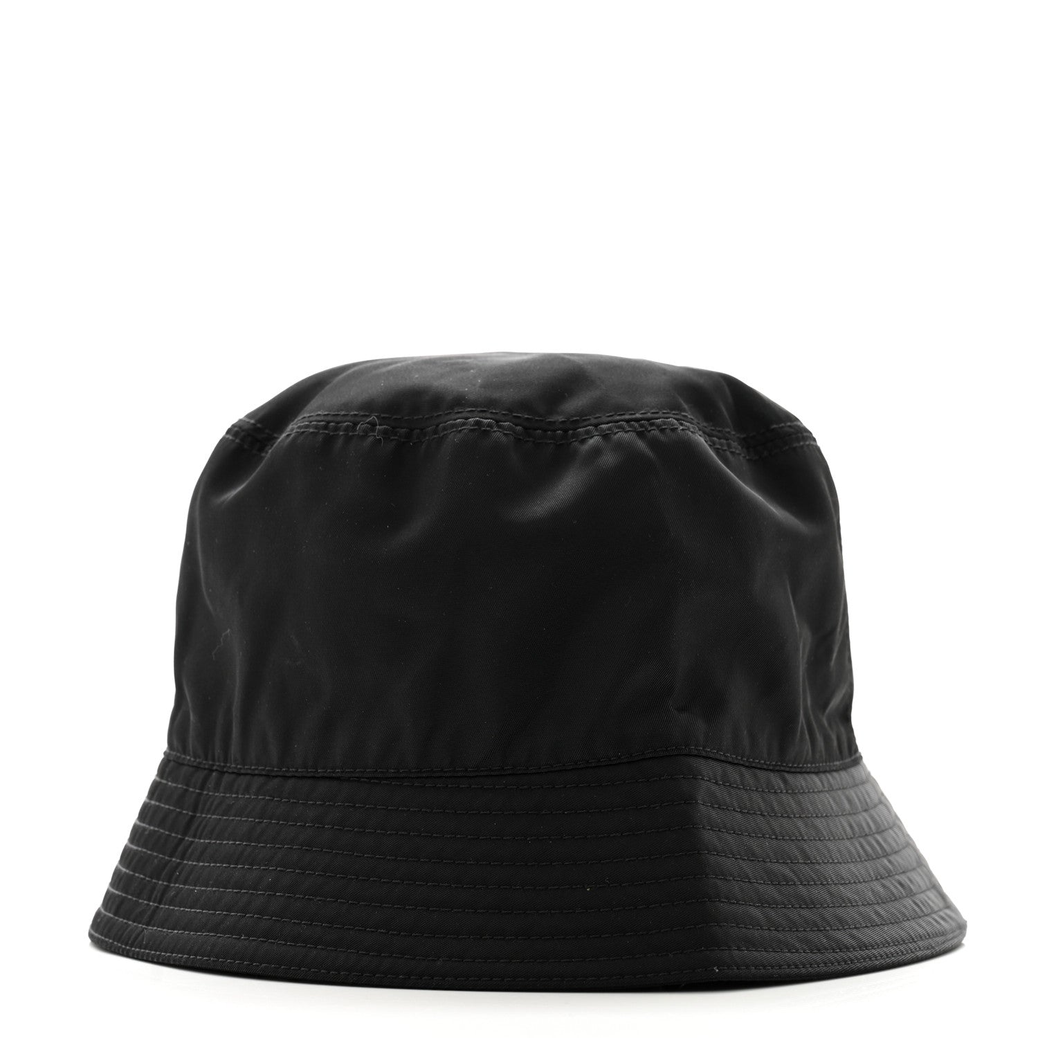 Prada Re-Nylon Metal Triangle Logo Womens Bucket Hat S Black 6 of 11