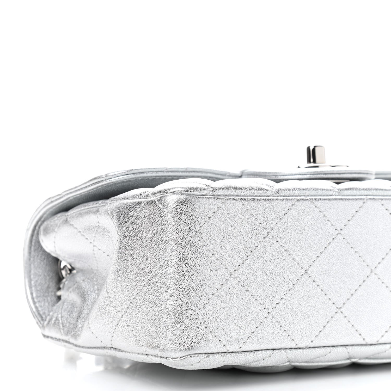 Chanel Metallic Lambskin Quilted Mini Rectangular Flap Silver 8 of 9