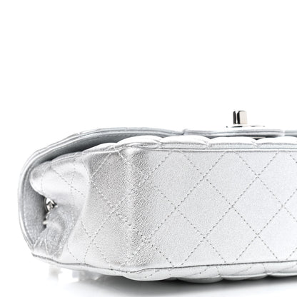 Chanel Metallic Lambskin Quilted Mini Rectangular Flap Silver 8 of 9