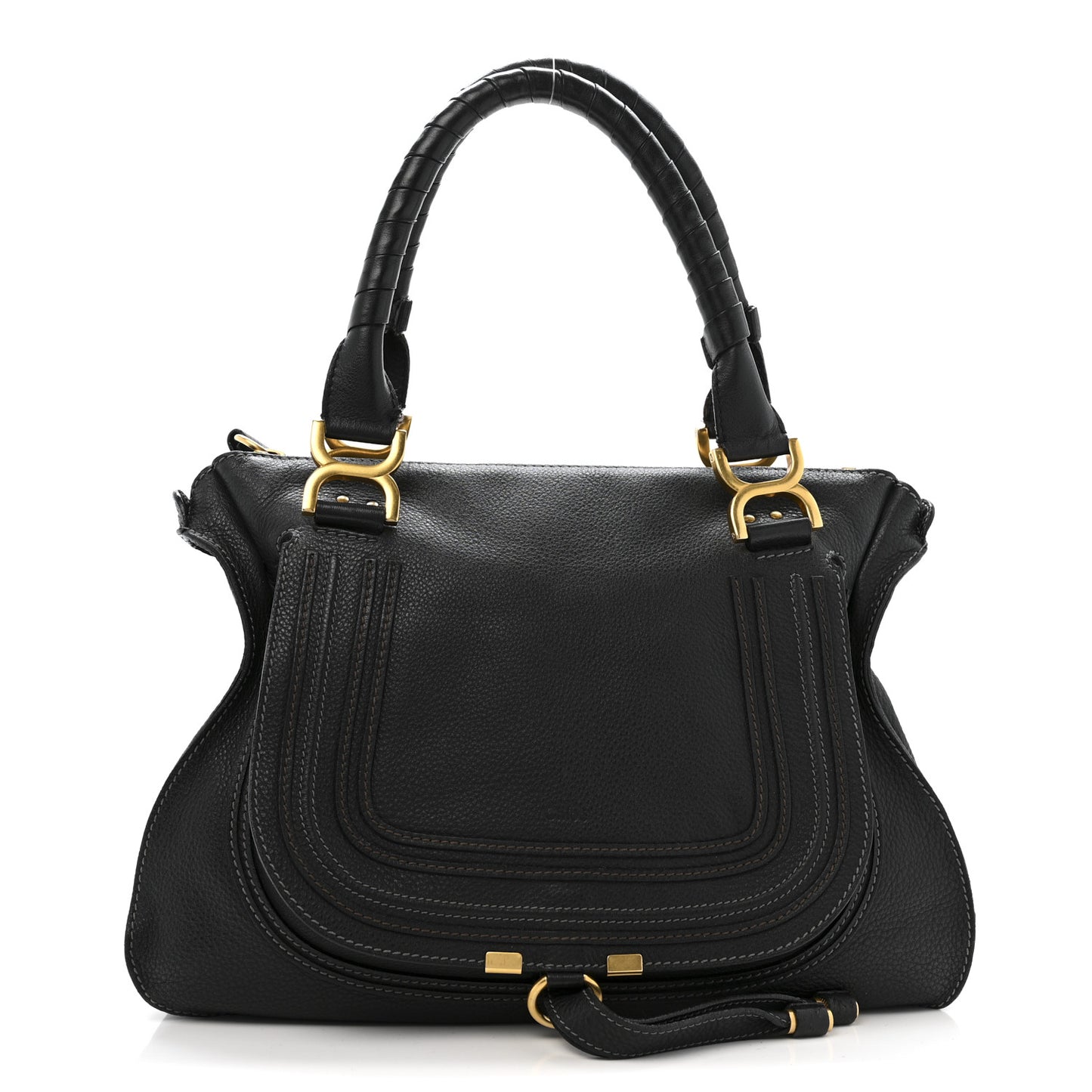 Calfskin Medium Marcie Satchel Black