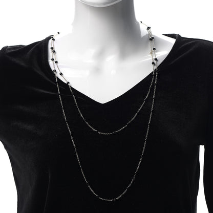 David Yurman Sterling Silver Black Onyx Station Chain Necklace 2 of 5