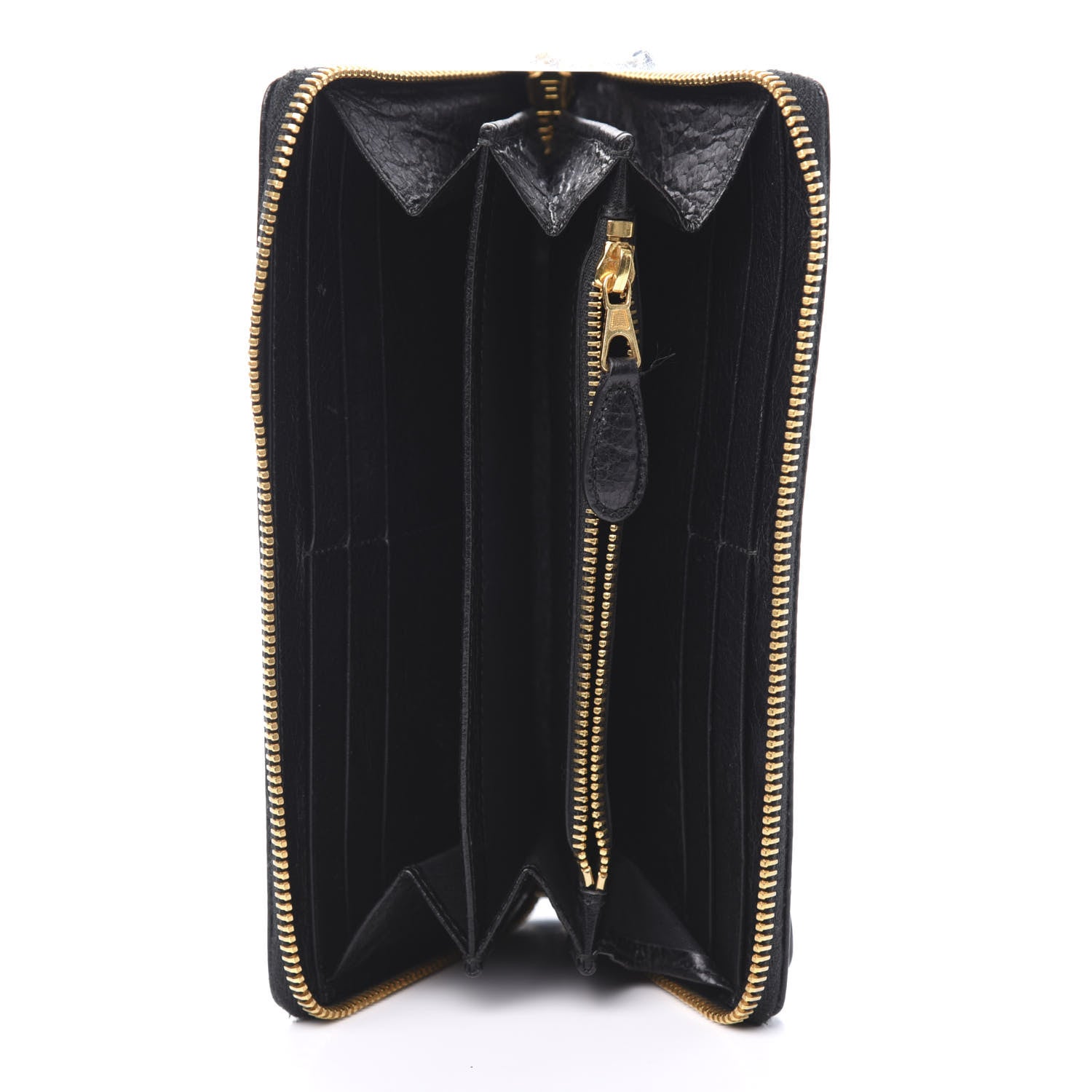 Balenciaga Agneau Giant 12 Gold Hardware Continental Zip Around Wallet Black 5 of 9