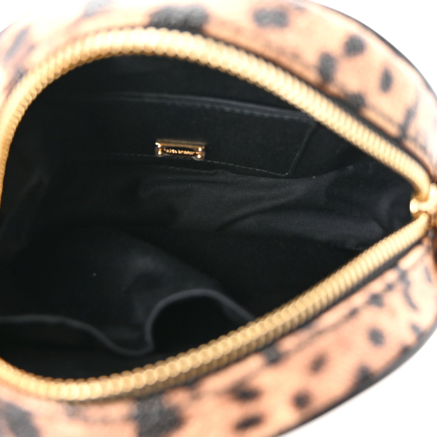 Dauphine Leopard Print Round Crossbody Black
