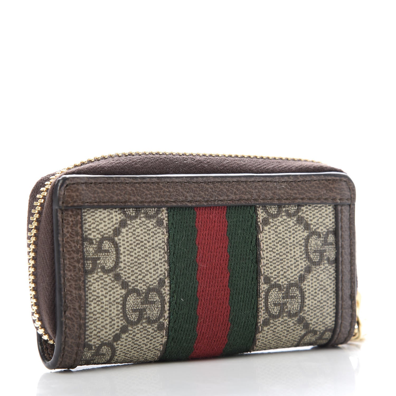 Gucci GG Supreme Monogram Web Ophidia Zip Around Key Case Beige New Acero 3 of 7