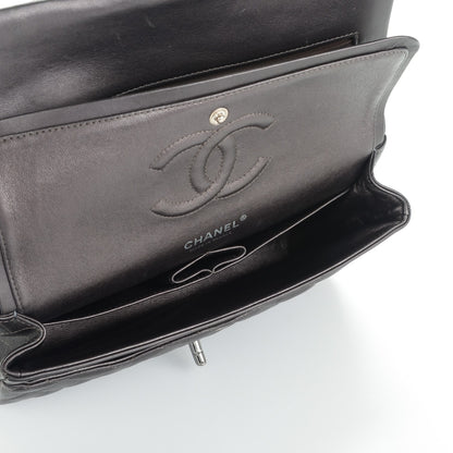 Chanel Metallic Lambskin Medium Double Flap Dark Grey 5 of 7