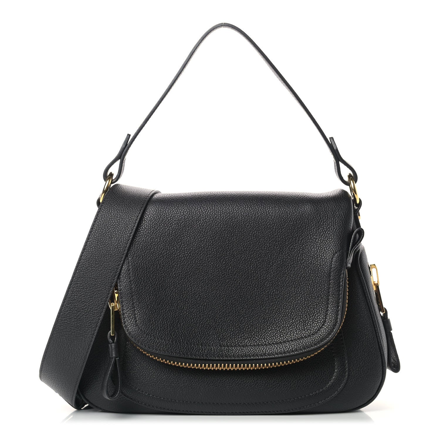 Tom Ford Grained Calfskin Medium Jennifer Crossbody Bag Black 1 of 8