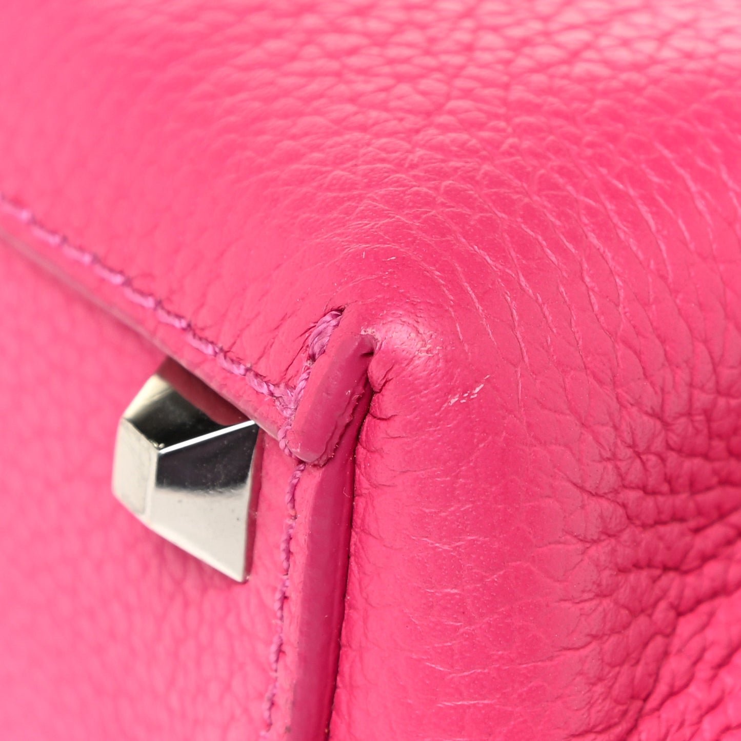 Grained Calfskin X-Mini Milla Tote Beetroot Pink