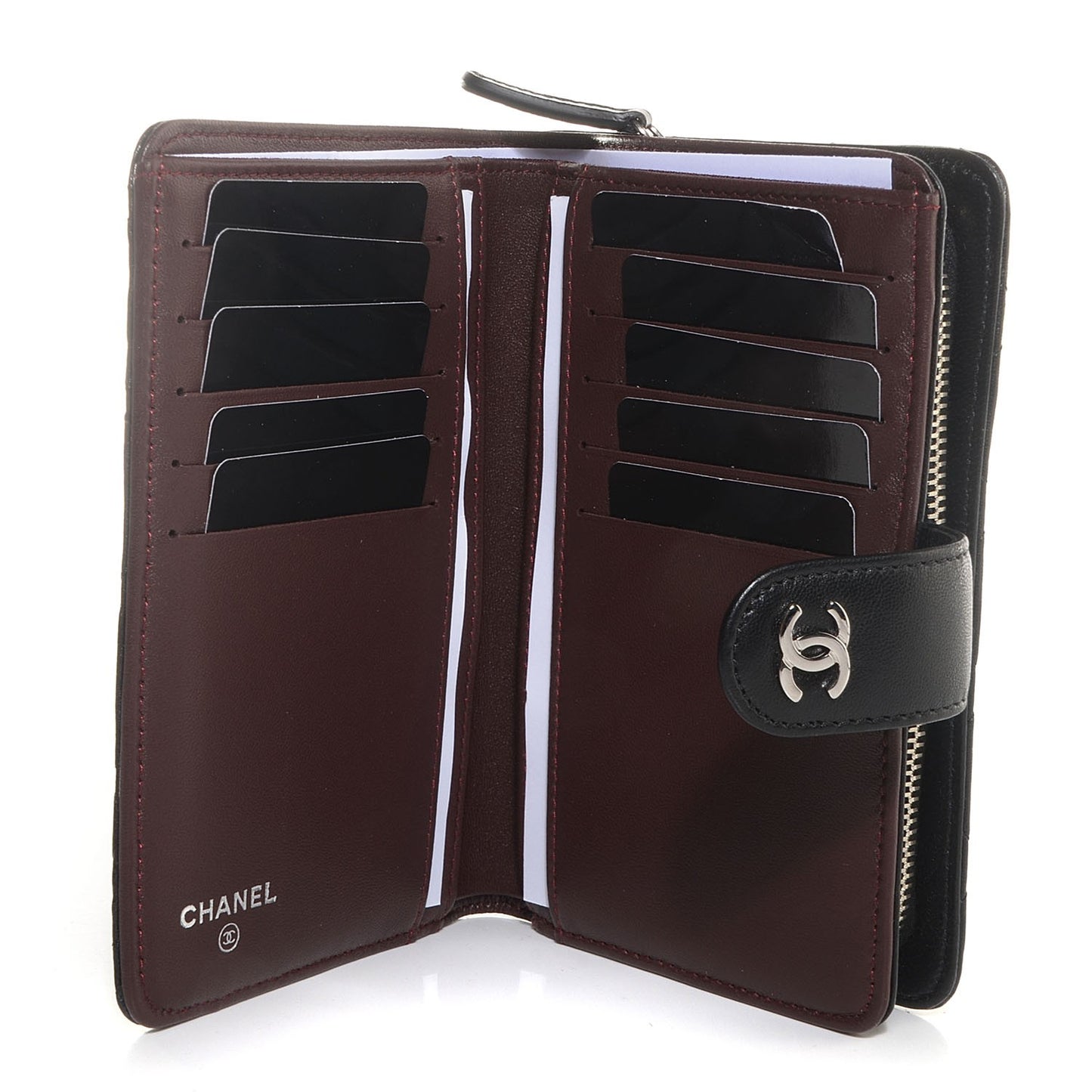 Lambskin L-Zip Pocket Wallet Black