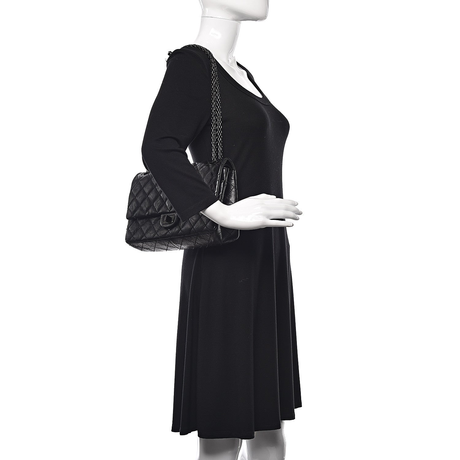 Chanel Aged Calfskin Quilted 2.55 Reissue 226 Flap So Black 2 of 10