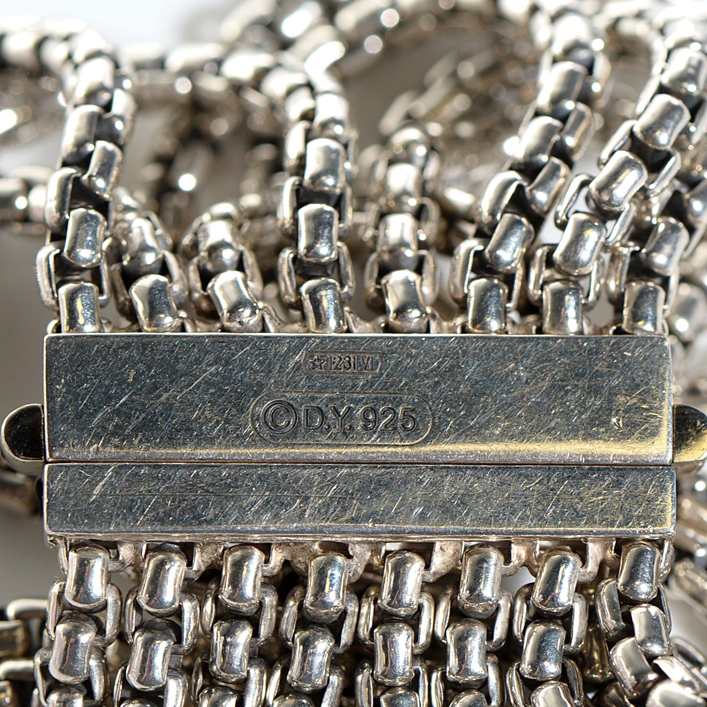 Sterling Silver Eight-Row Box Chain Bracelet