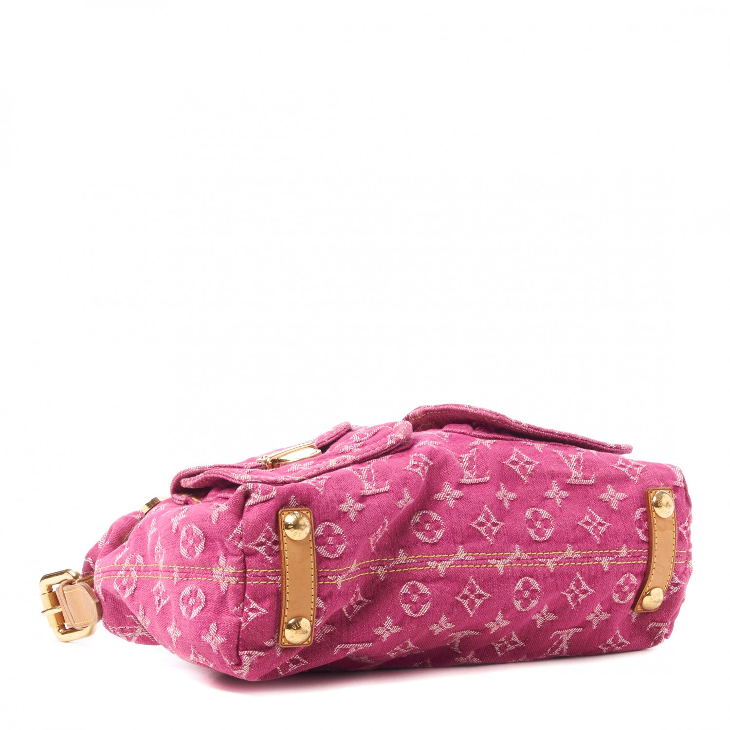 Louis Vuitton Monogram Denim Baggy PM Long Strap Fuchsia 3 of 7