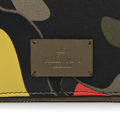 Valentino Garavani Nappa Canvas Camouflage Compact Zip Around Wallet Multicolor 7 of 7