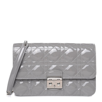 Christian Dior Patent Cannage Miss Dior Promenade Pouch Grey 1 of 9