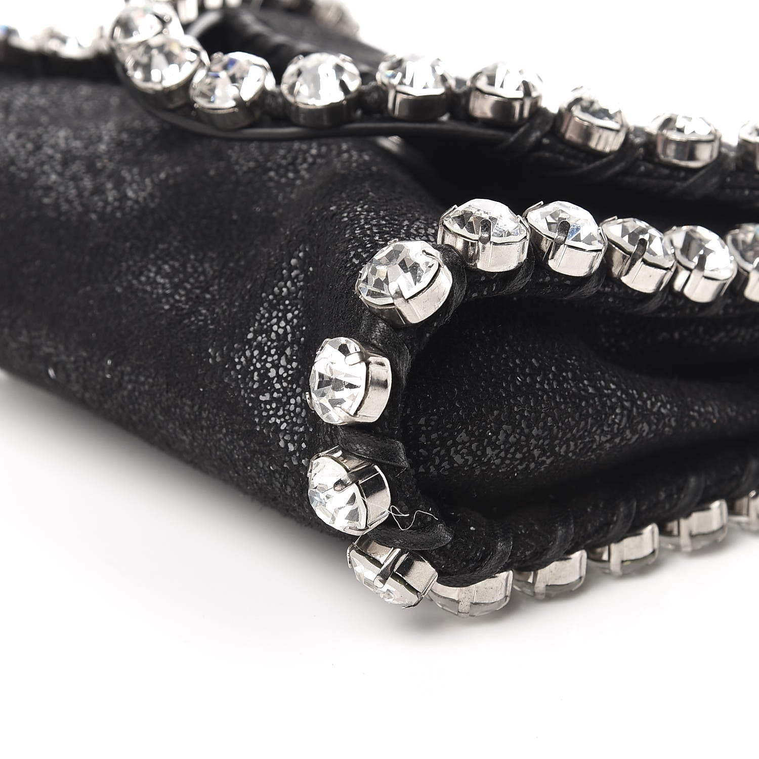 Stella McCartney Shaggy Deer Tiny Fold Over Falabella Crystal Crossbody Black 10 of 11