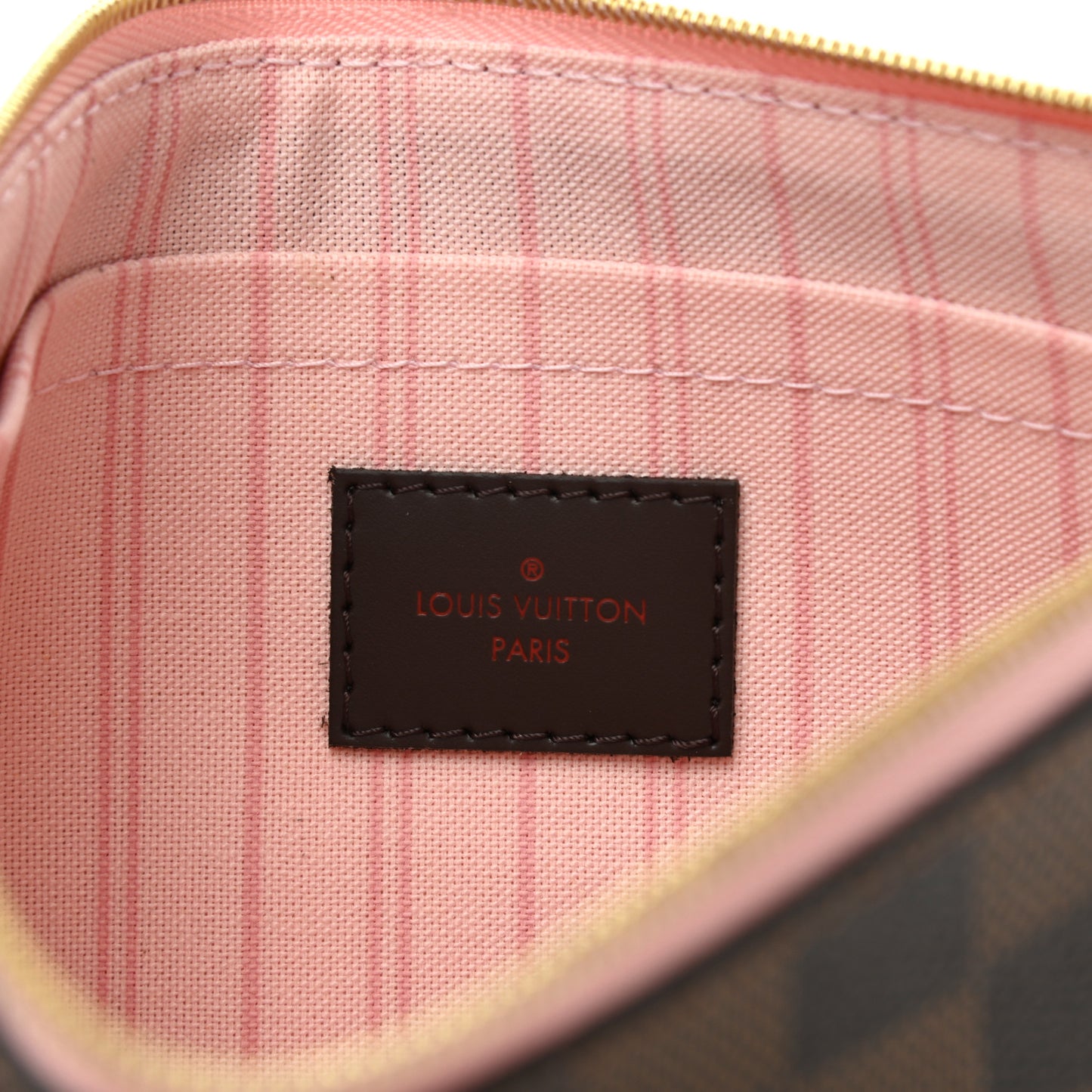 Damier Ebene Neverfull MM GM Pochette Rose Ballerine