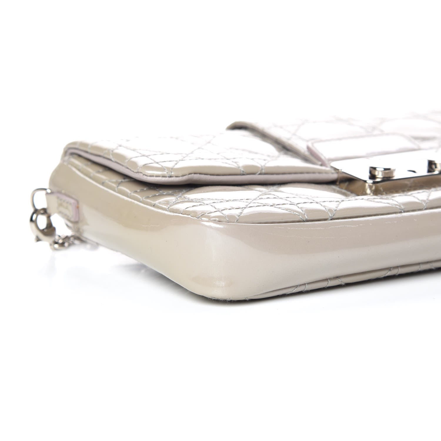 Christian Dior Patent Cannage New Lock Pouch Grey 5 of 9
