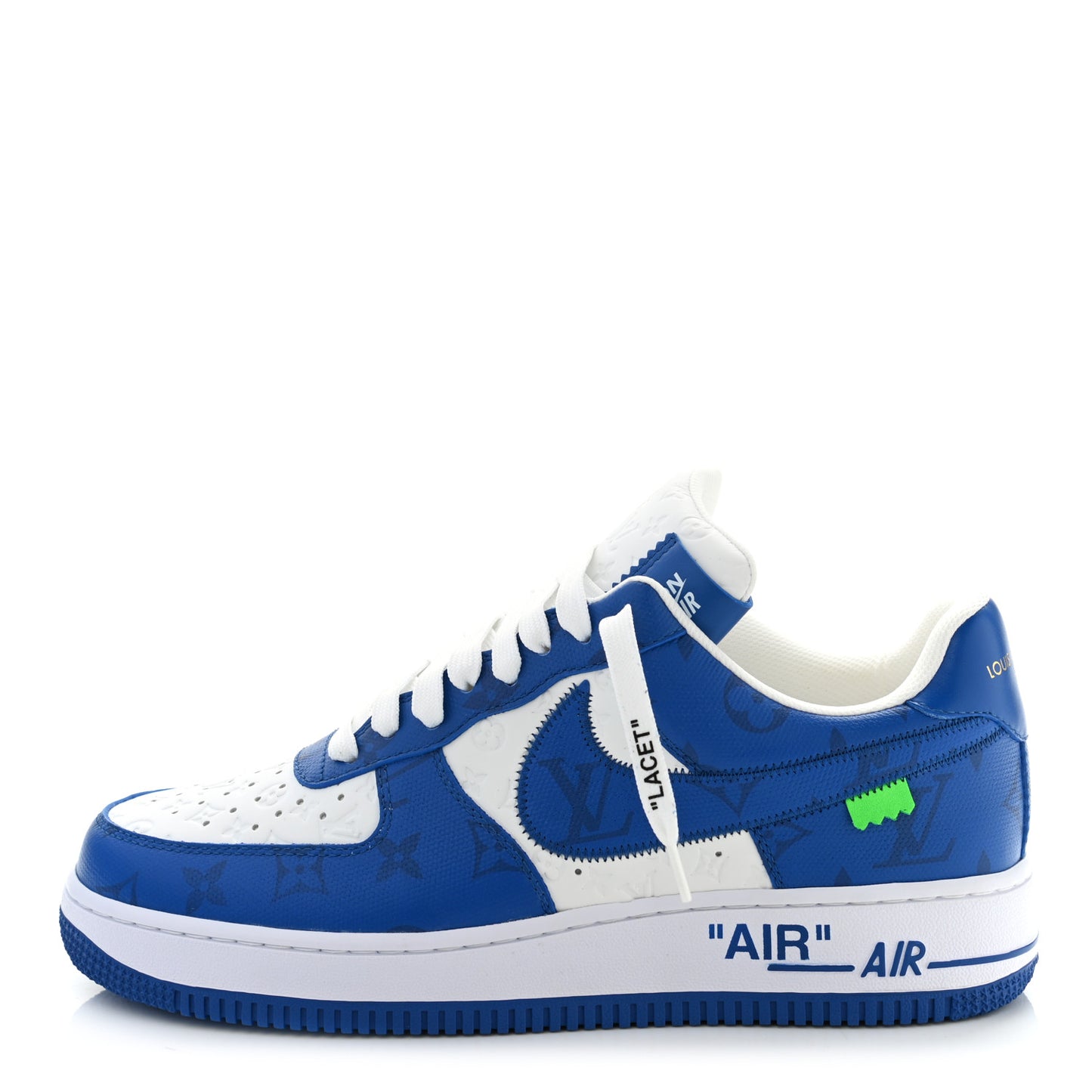 X NIKE AIR FORCE 1 Calfskin Monogram Mens Sneakers 8 Blue