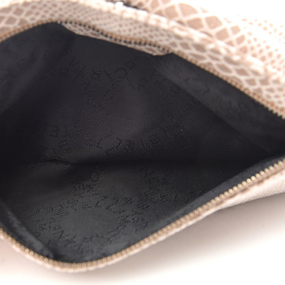 Stella McCartney Eco Python Embossed Falabella Fold Over Clutch Brown 7 of 8