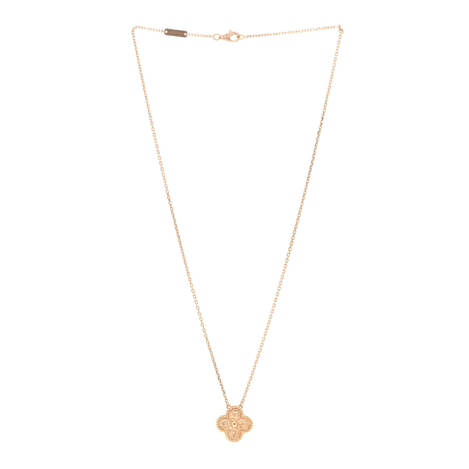 Van Cleef & Arpels 18K Rose Gold Vintage Alhambra Pendant Necklace 3 of 4