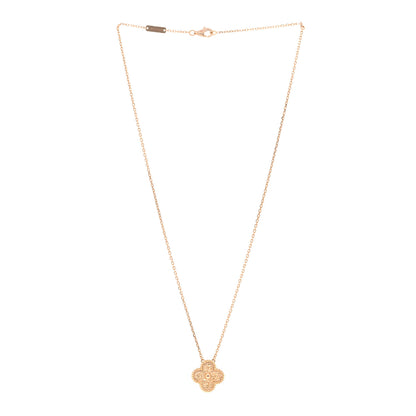 Van Cleef & Arpels 18K Rose Gold Vintage Alhambra Pendant Necklace 3 of 4