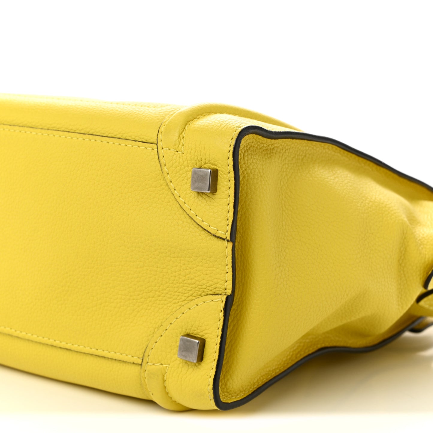 Drummed Calfskin Micro Luggage Citron