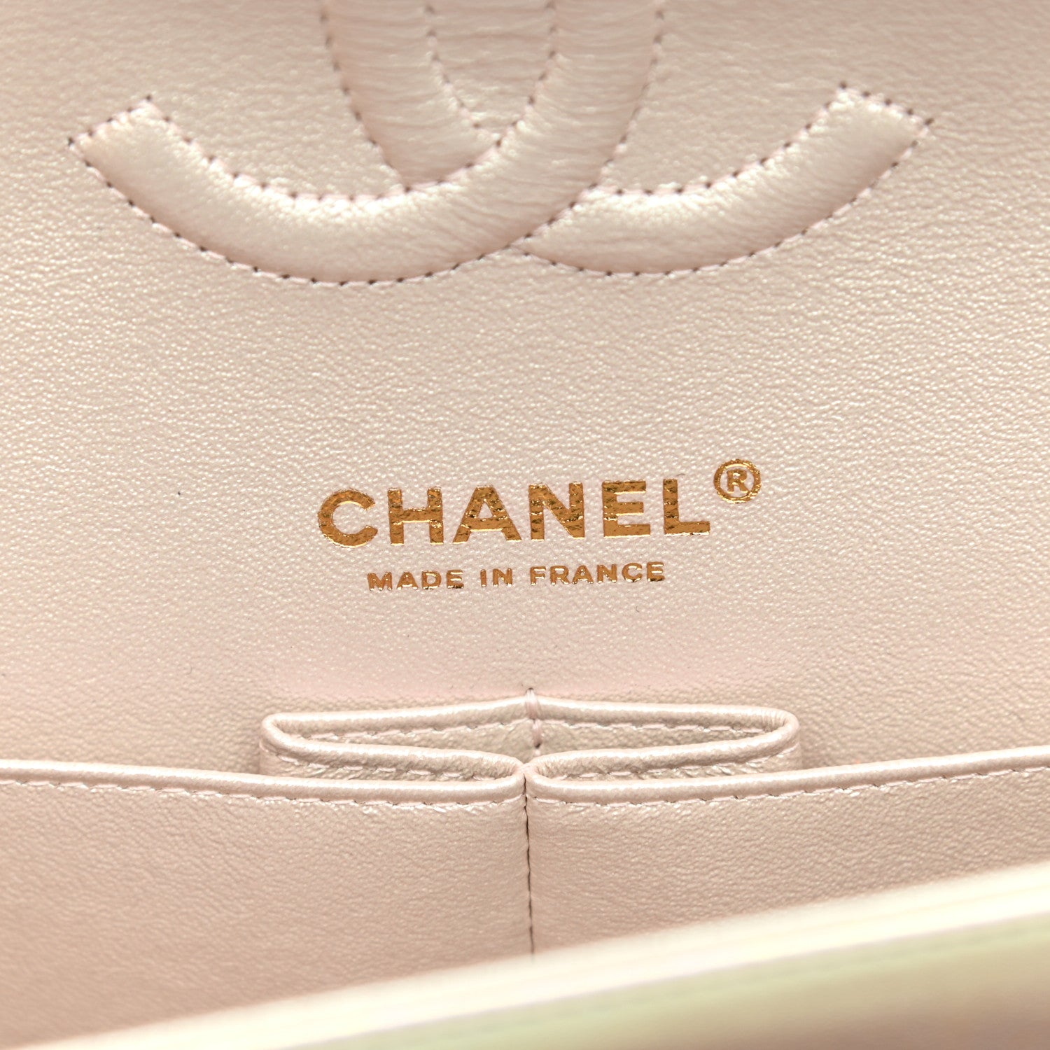 Chanel Iridescent Lambskin Quilted Medium Double Flap Ivory 2 of 9