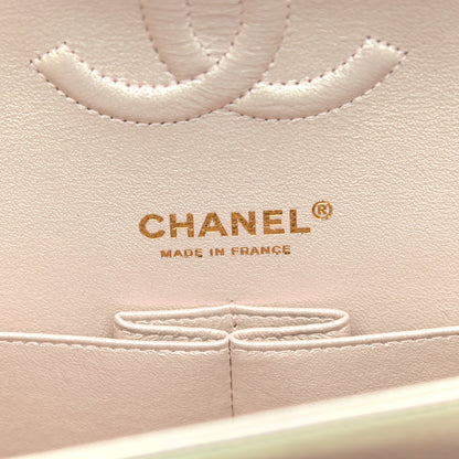 Chanel Iridescent Lambskin Quilted Medium Double Flap Ivory 2 of 9