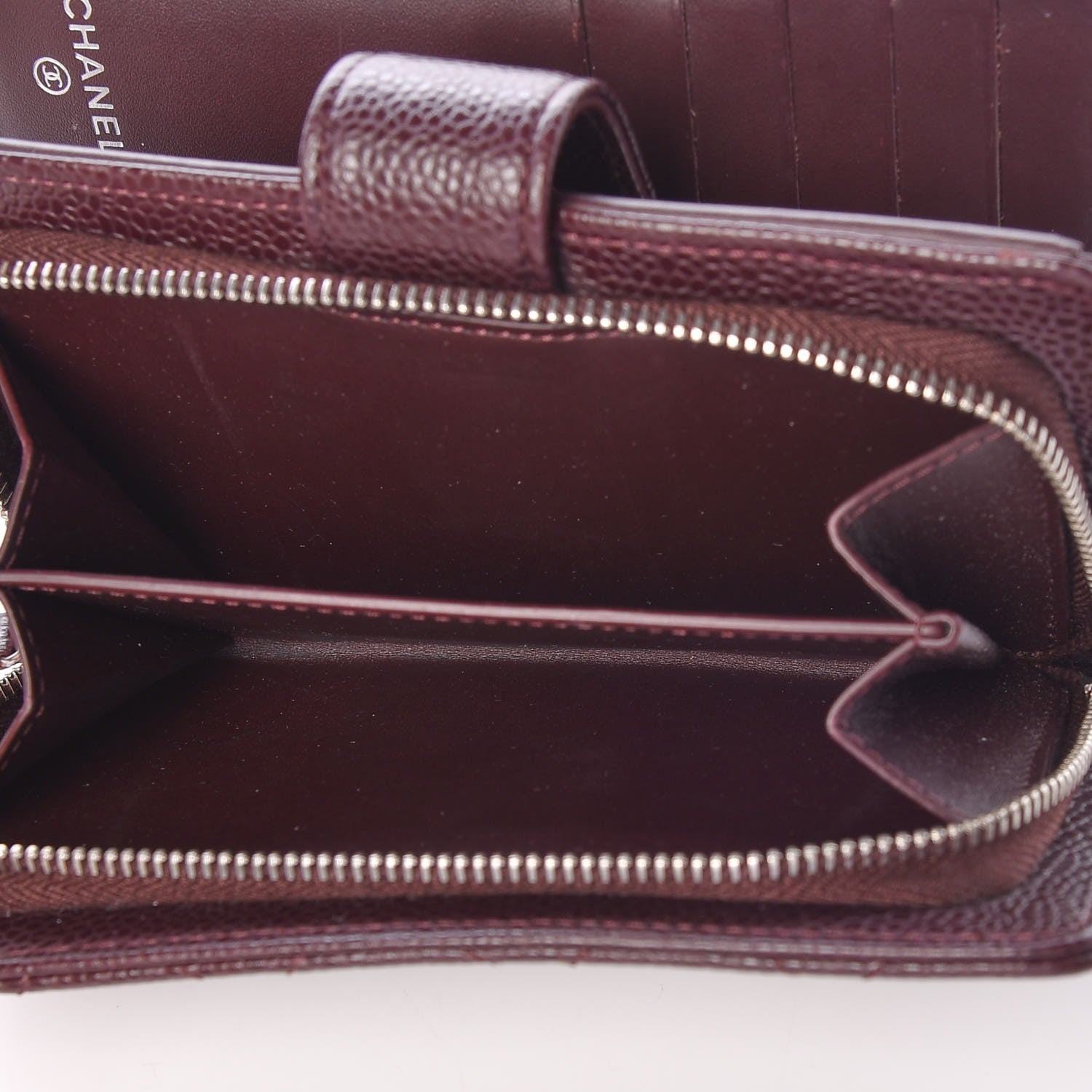 Chanel Caviar Quilted Zipped Pocket Wallet Dark Purple 6 of 10