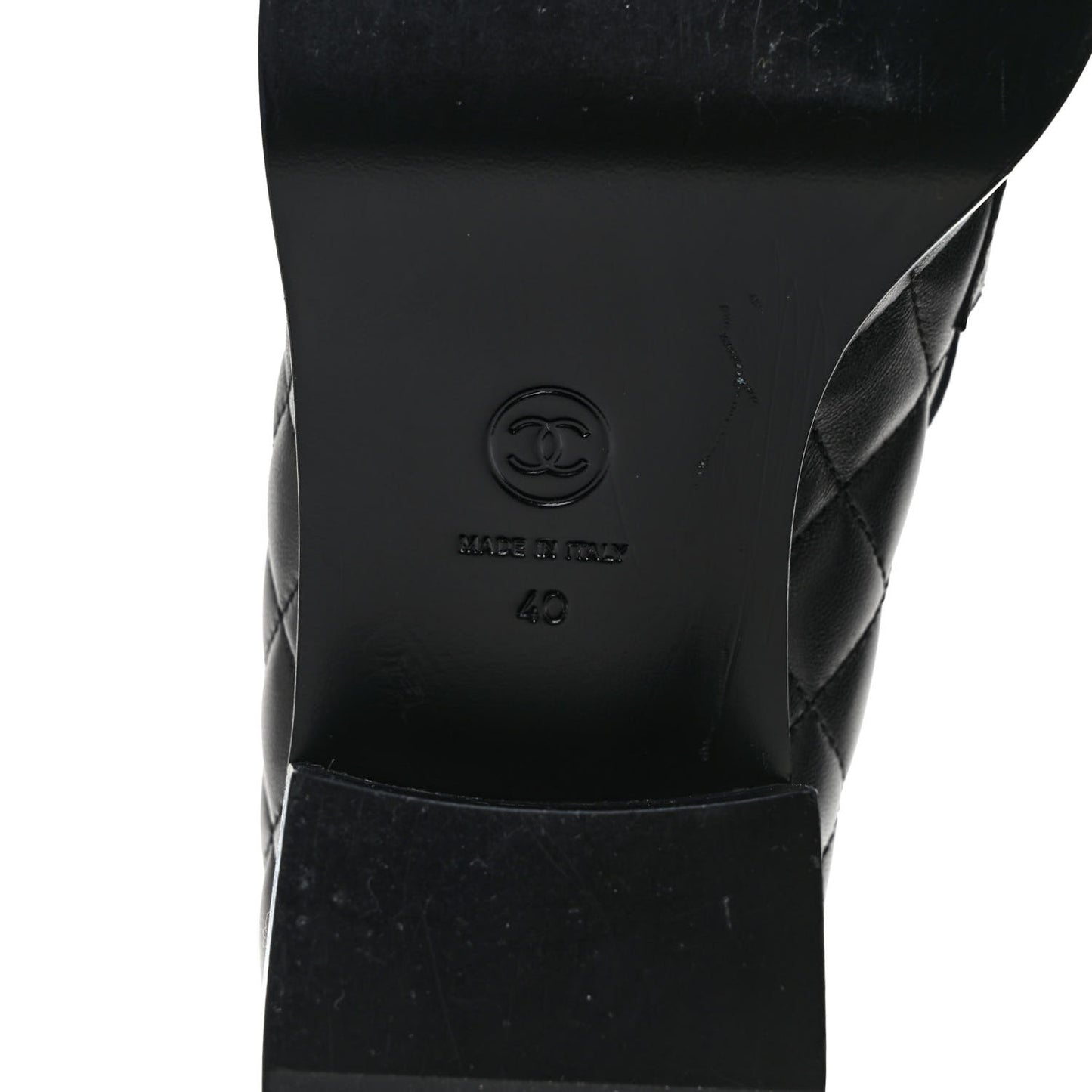 Lambskin Quilted CC Heart Loafers 40 Black