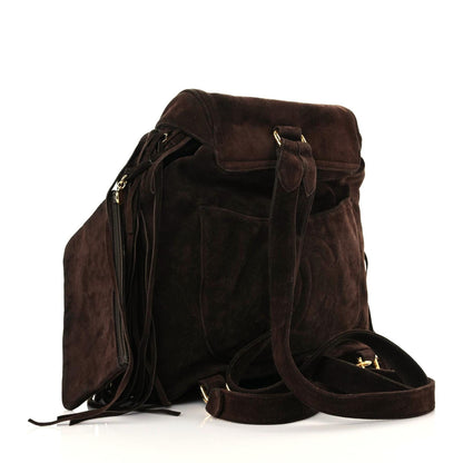 Chanel Suede CC Drawstring Backpack Brown 4 of 15