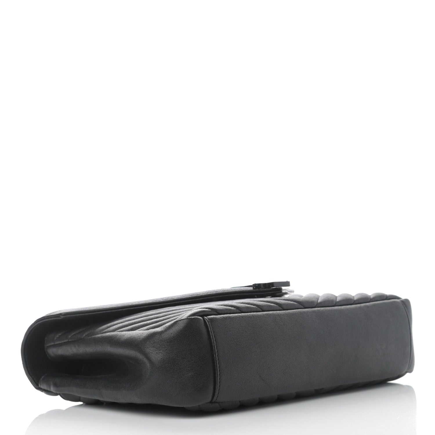 Saint Laurent Sheepskin Matelasse Chevron Monogram Monochrome Large College Satchel Black 3 of 14