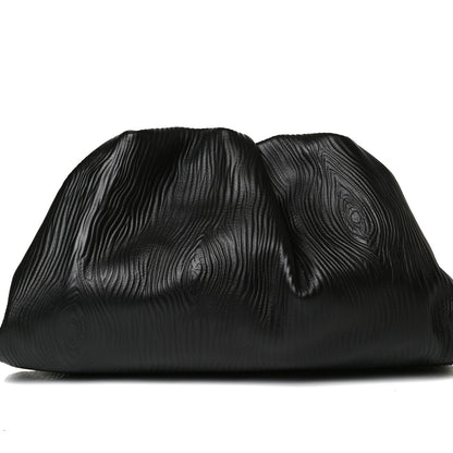 Bottega Veneta Bark Calfskin Embossed The Pouch Oversized Clutch Black 8 of 12
