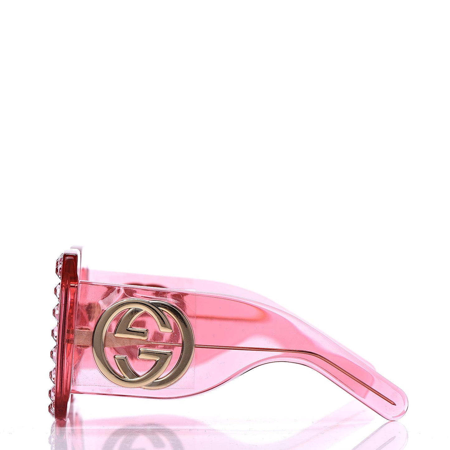 Acetate Crystal Oversize Sunglasses GG0148S Pink