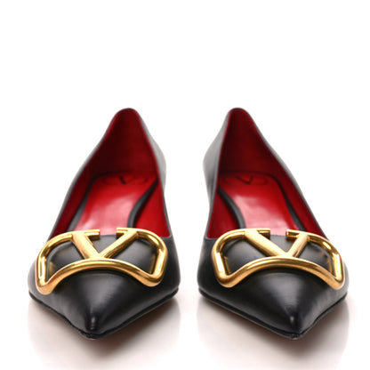 Valentino Garavani Calfskin Vlogo 45mm Pumps 37 Black 2 of 8