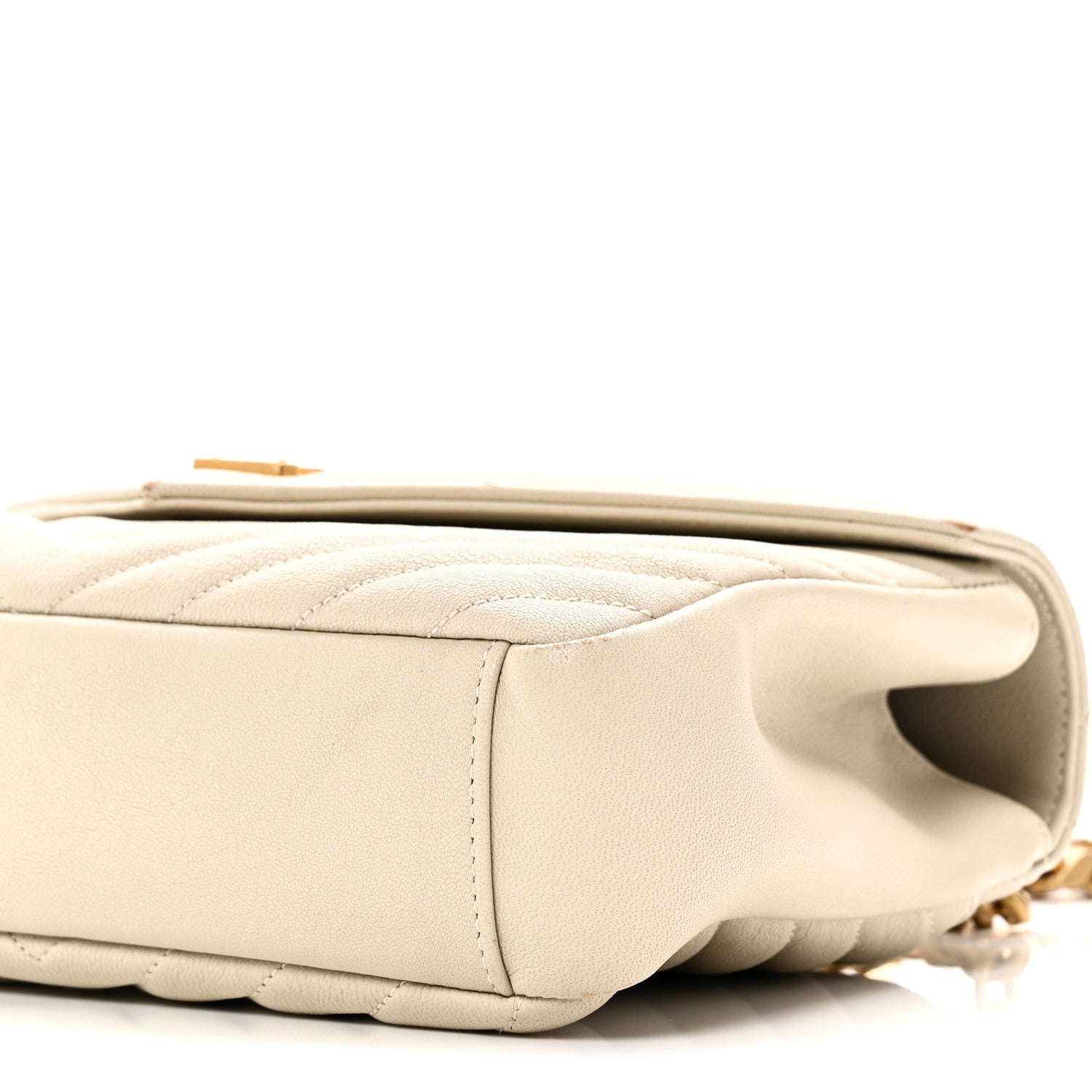 Saint Laurent Sheepskin Matelasse Chevron Monogram Medium College Bag Crema Soft 10 of 11
