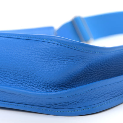 Hermes Taurillon Clemence Evelyne III PM Bleu Hydra 9 of 10